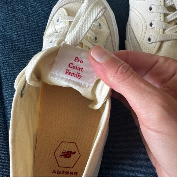 New Balance unisex Cream Canvas Sneakers - Picture 6 of 7